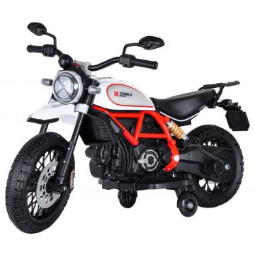 Dětská Elektrická Motorka Ducati Scrambler Biela 12V