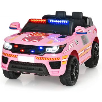 Polícia Elektrické Autíčko Štýl Land Rover Ružová 12V